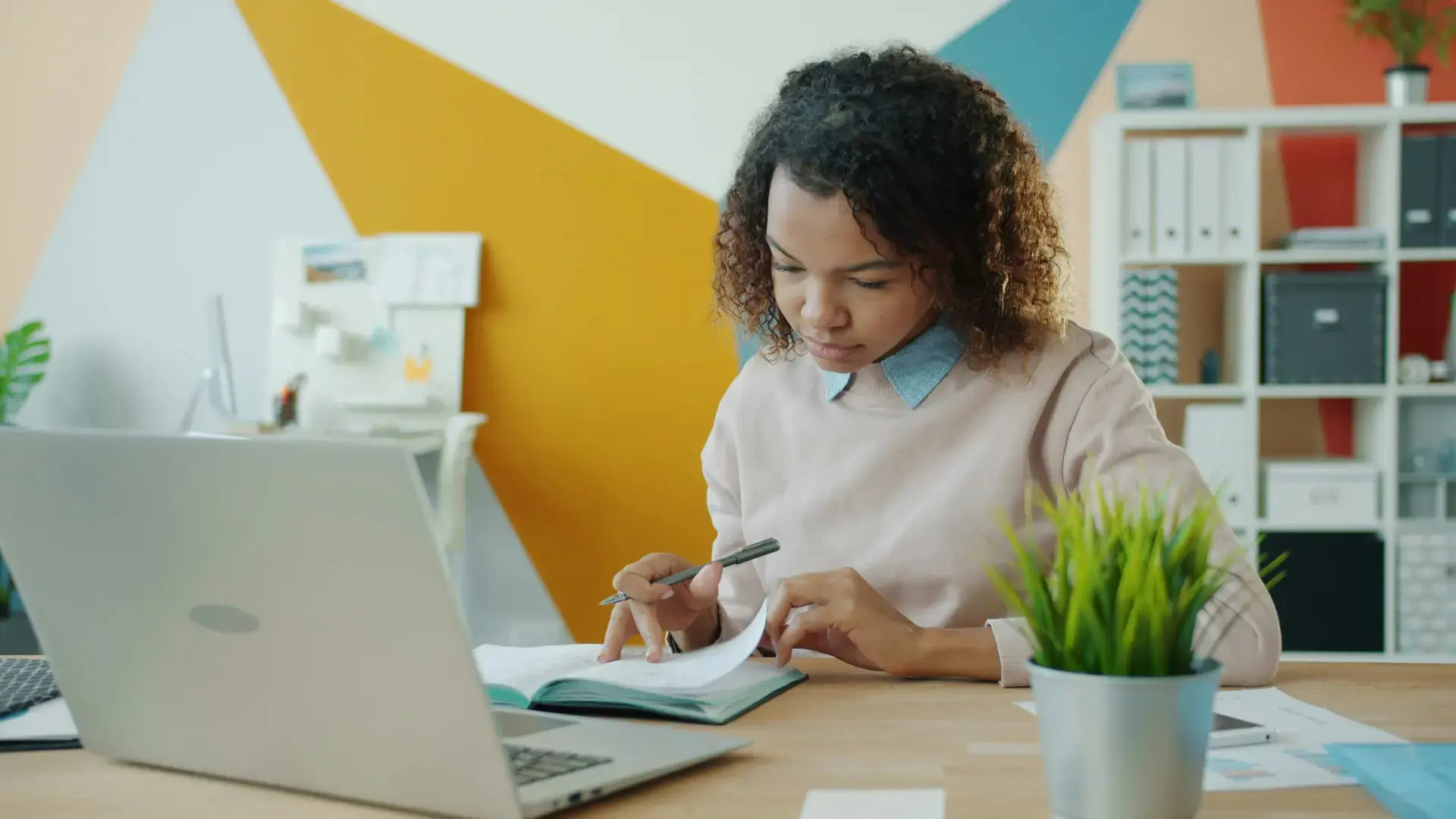 Woman working at desk